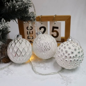 Christams tree hanging ornament,Shiny silver glass ball