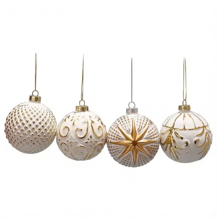 Christams tree hanging ornament,White glass ball