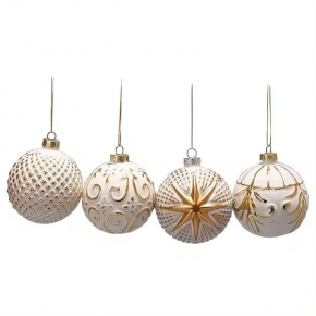 Christams tree hanging ornament,White glass ball