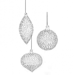 Christams tree hanging ornament,Clear glass ball,onion,finial