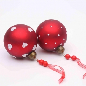 Christams tree hanging ornament,Matte red glass ball,onion,finial