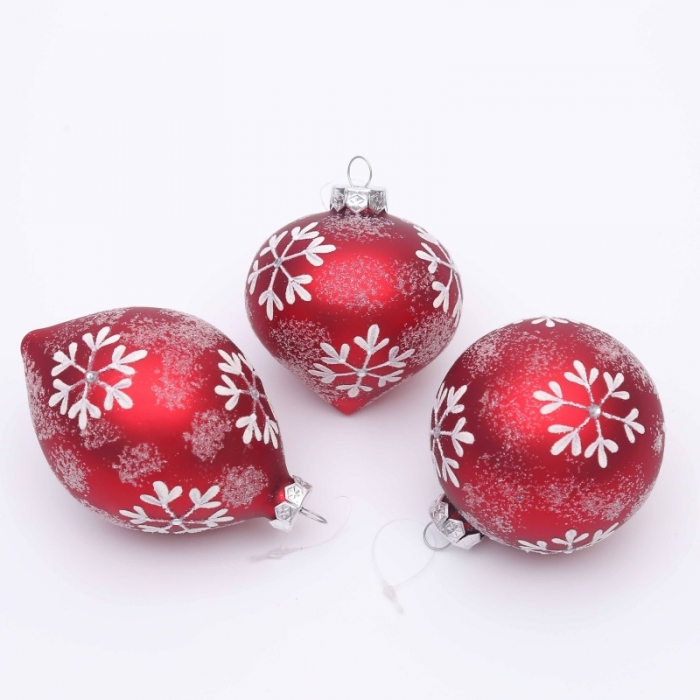 Christams tree hanging ornament,Shiny red glass ball,onion,finial