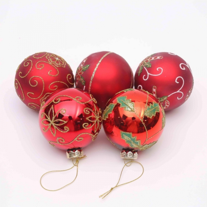 Christams tree hanging ornament,Shiny red glass ball,onion,finial