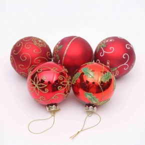 Christams tree hanging ornament,Shiny red glass ball,onion,finial