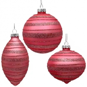 Christams tree hanging ornament,Matte red glass ball,onion,finial