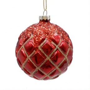 Christams tree hanging ornament,Shiny Red glass ball,onion,finial
