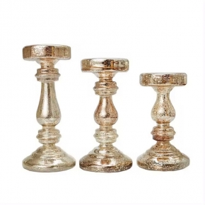 Christmas talbe decoration,Antiquated silver glass candle holder