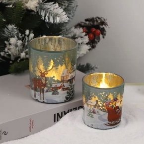 Christmas talbe decoration,Silver Glass Candlestick Jar