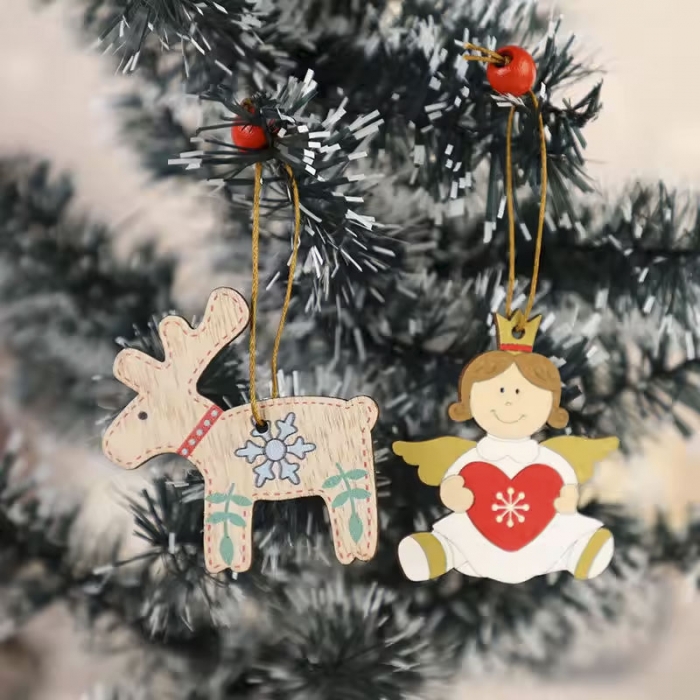 Pretty Colored Angel Shape Christmas Tree Pendant