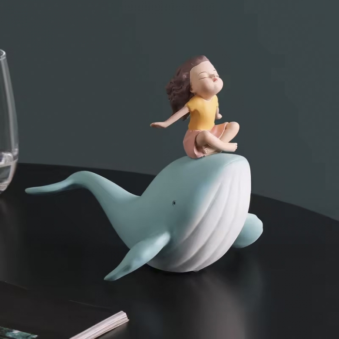 whale girl creative small decoration