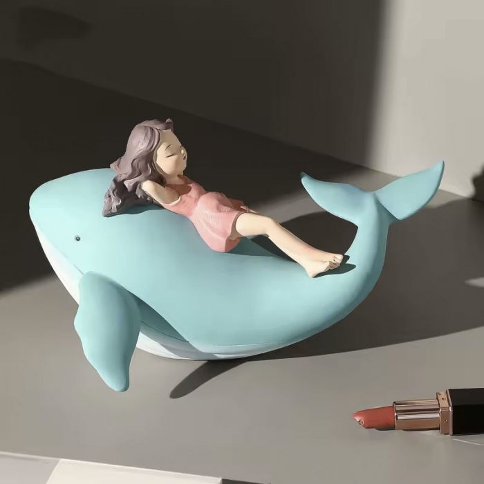whale girl creative small decoration