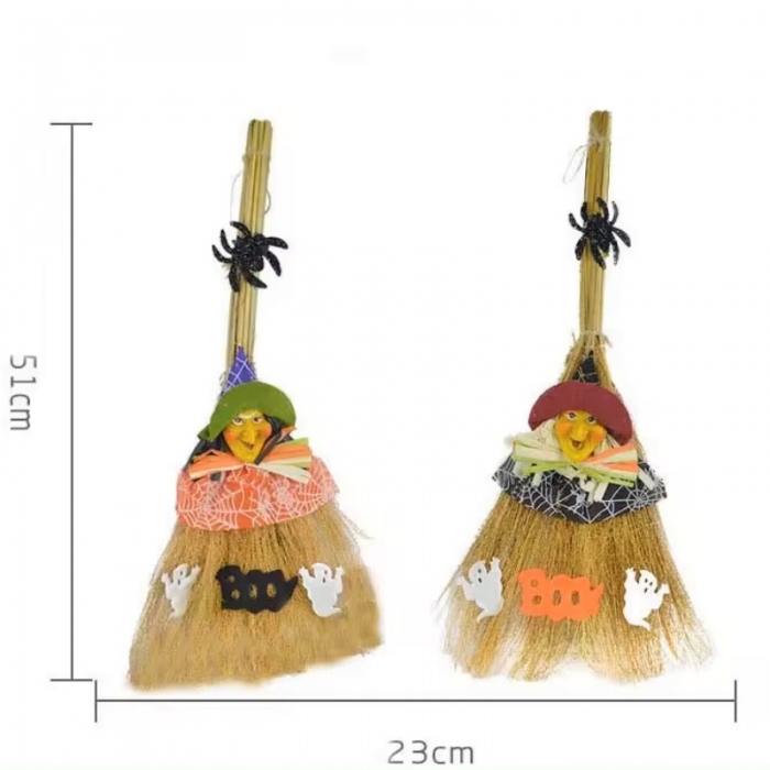 Halloween magic witch broom