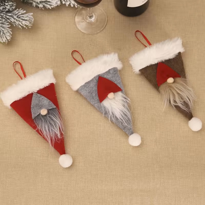 Christmas Tableware Holder faceless doll Knife Fork Cutlery