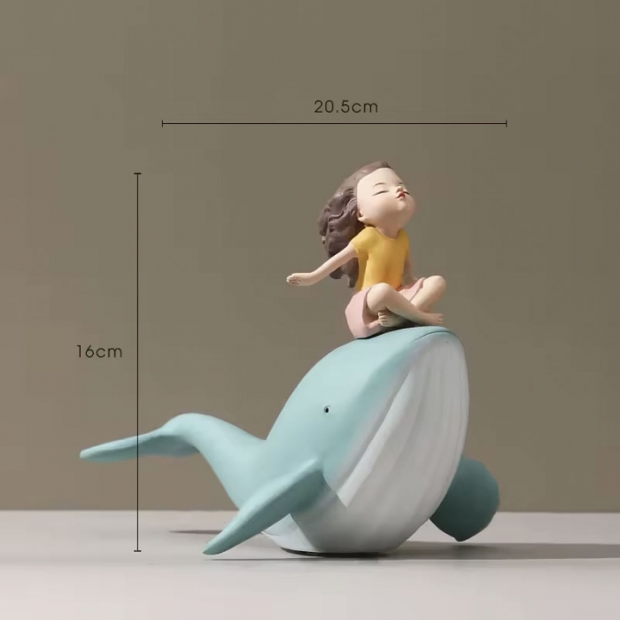 whale girl creative small decoration