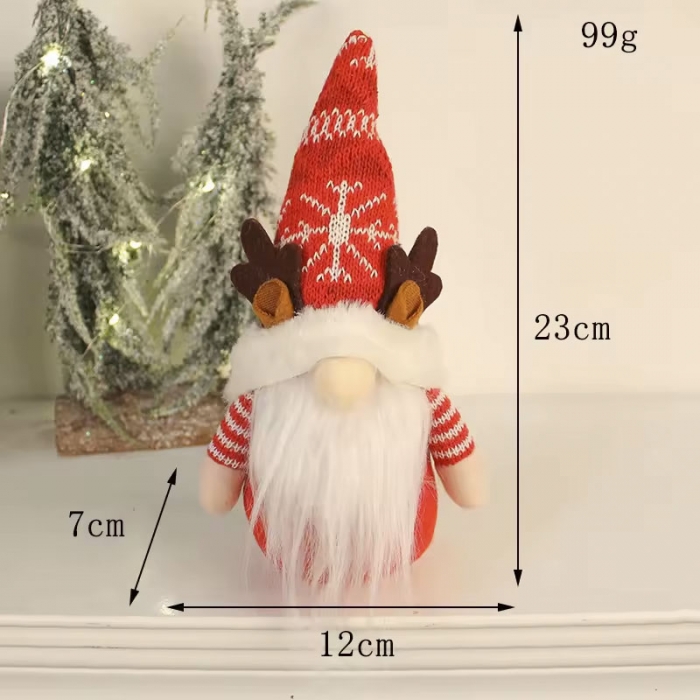 Snowflake Antler Doll ,Knitted Faceless Doll