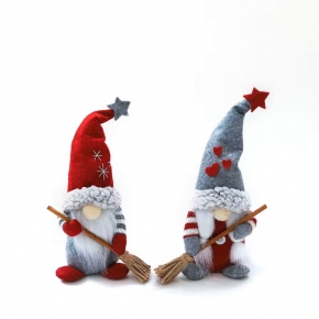 Gnomes With Broom For Christmas