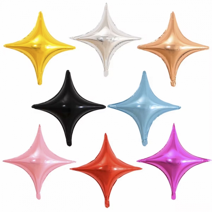 Four-Pointed Star Aluminum Foil Balloons
