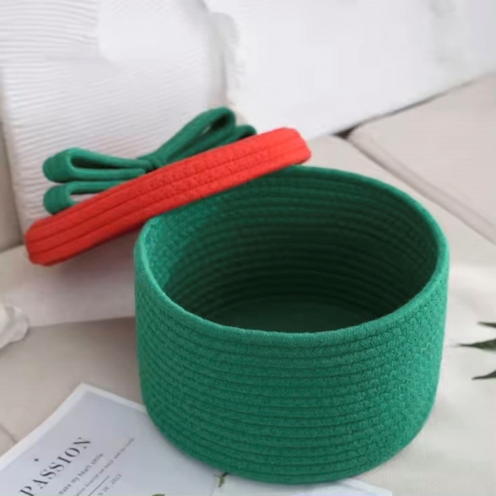 Cotton rope woven storage basket