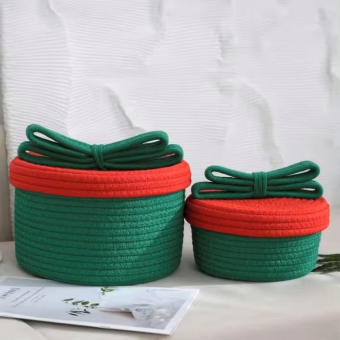 Cotton rope woven storage basket