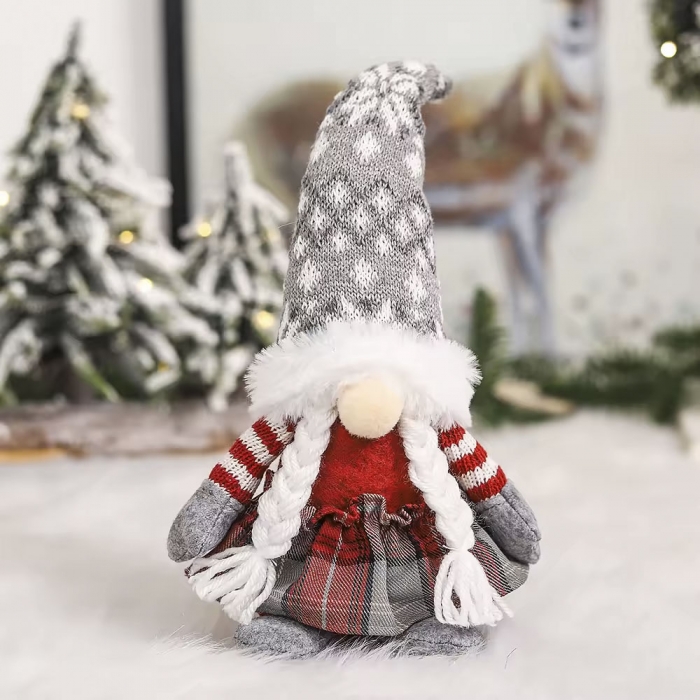 Striped Snowflake Knitted Hat Faceless Dolls