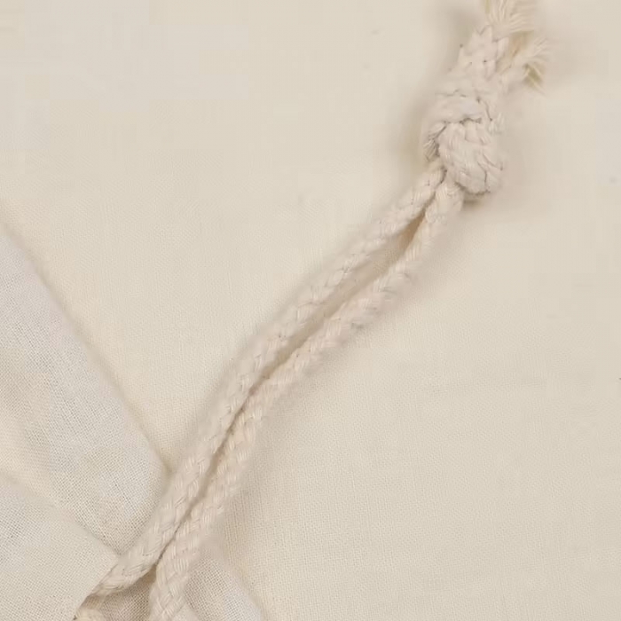 Drawstring Stripe Christmas Bag Canvas Santa Sack For Gift