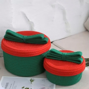 Cotton rope woven storage basket