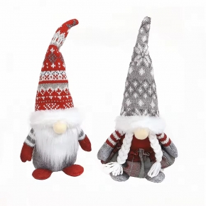 Striped Snowflake Knitted Hat Faceless Dolls