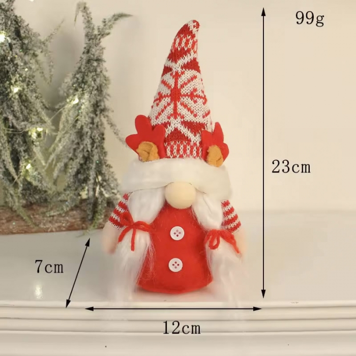Snowflake Antler Doll ,Knitted Faceless Doll