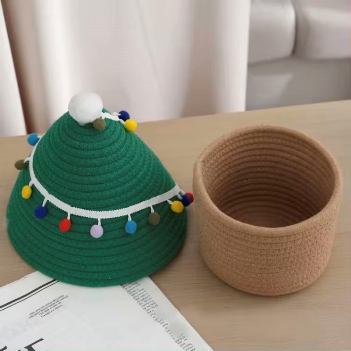 Cotton rope woven storage basket