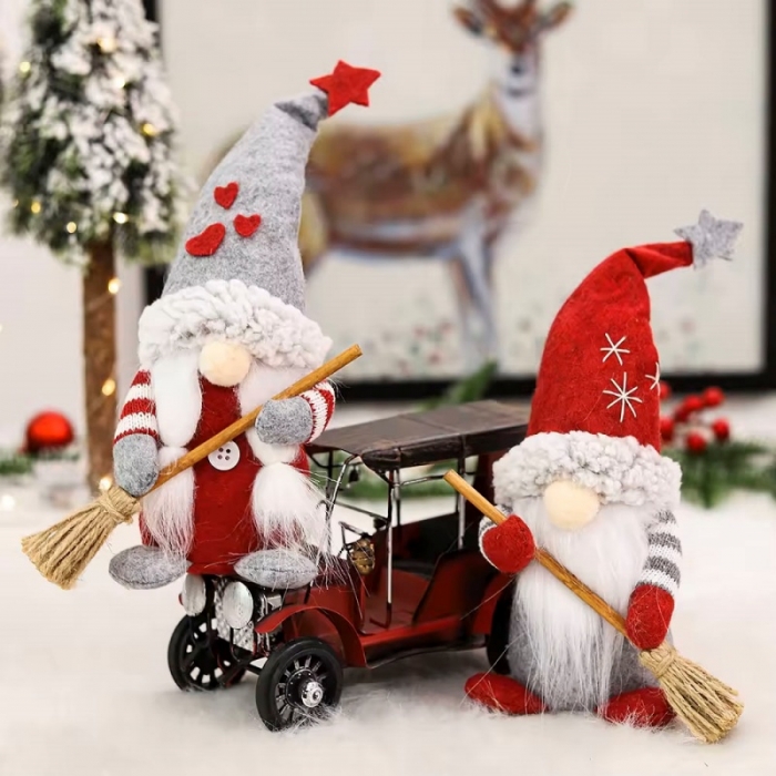 Gnomes With Broom For Christmas