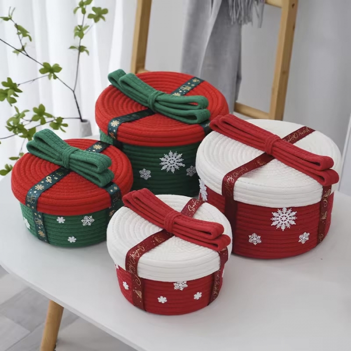 Cotton rope woven storage basket