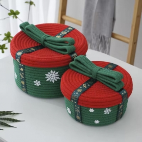Cotton rope woven storage basket