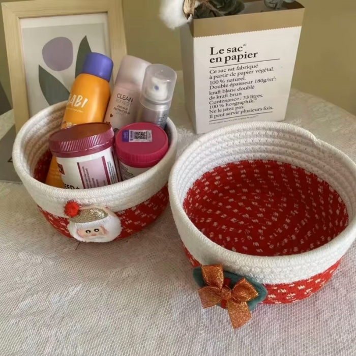 Cotton Rope Woven Desktop Storage Basket