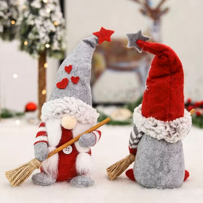 Gnomes With Broom For Christmas