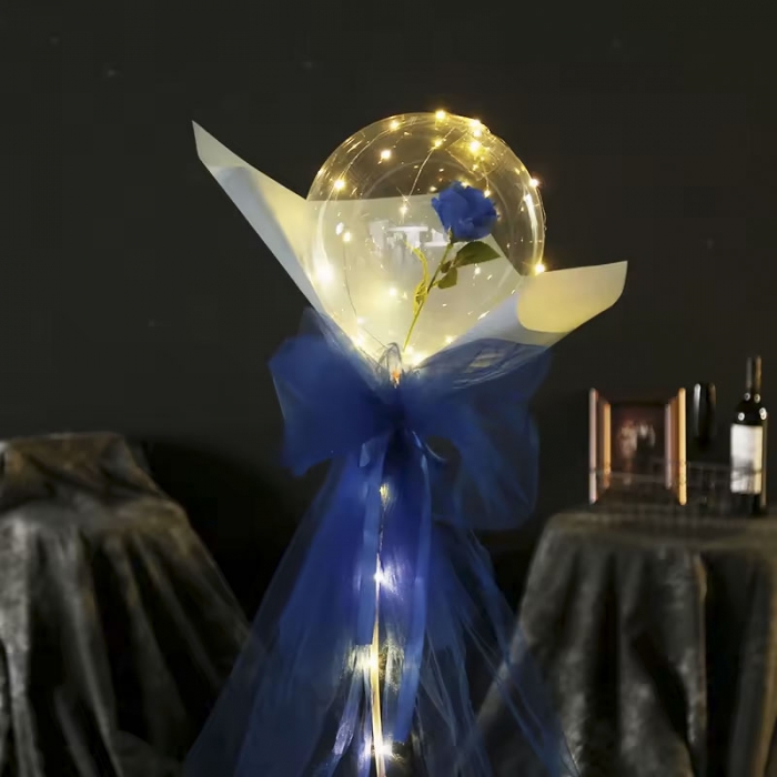 Transparent Bear Rose LED Bobo Balloon