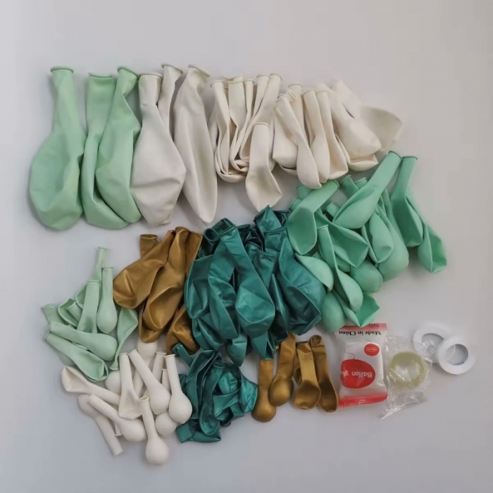 Green White Macaron Balloon Arch Garland Kit 4D Rose