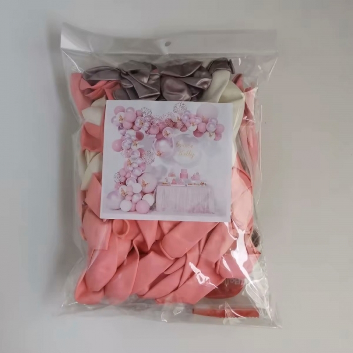 White Metal Pink Balloons Garland