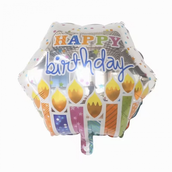 Heart Star Hexagon Happy Birthday Foil Balloon