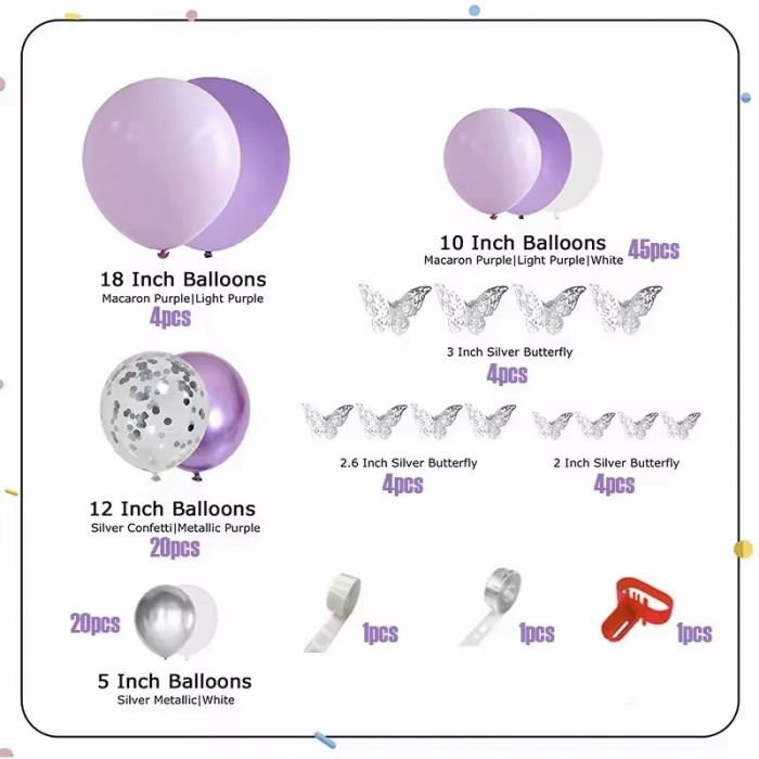 Purple Balloon Chain Garland