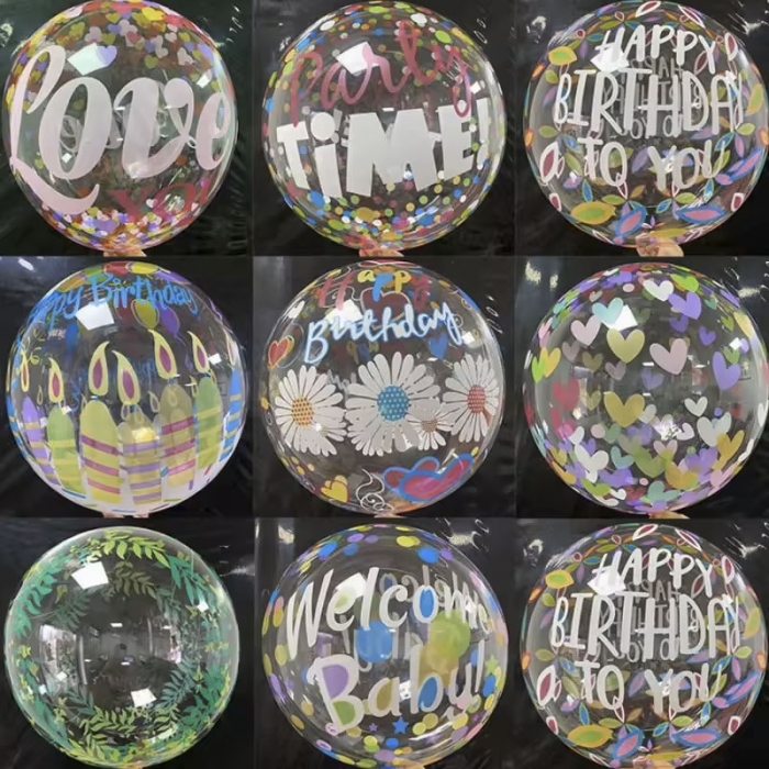 Transparent Tripe BOBO Ballon Birthday Party Bubble Balloon