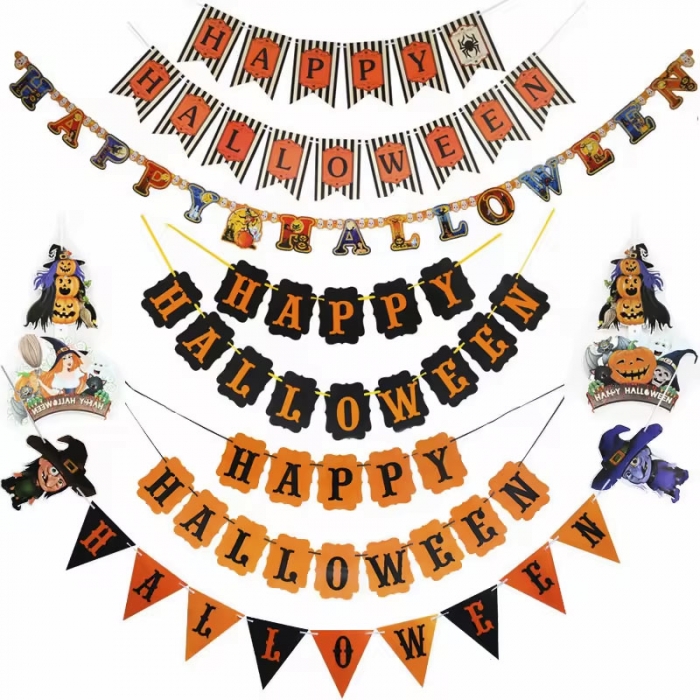 Halloween Paper Garland Decoration Hanging Wall