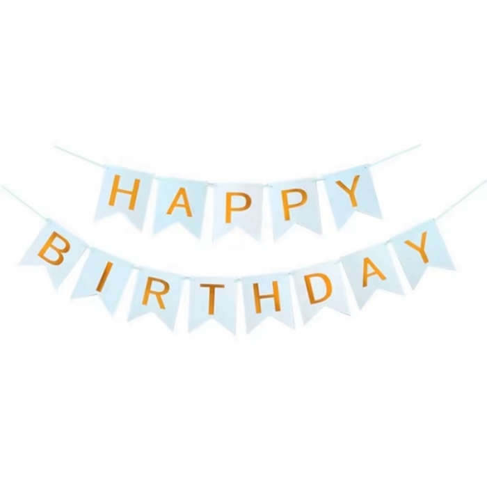 Happy Birthday Banner DIY Paper Hanging Party Flags