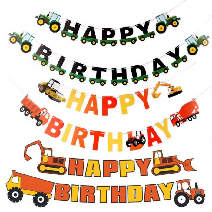 Happy Birthday Banner DIY Paper Hanging Party Flags