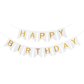 Happy Birthday Banner DIY Paper Hanging Party Flags
