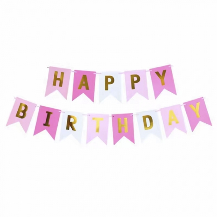 Happy Birthday Banner DIY Paper Hanging Party Flags