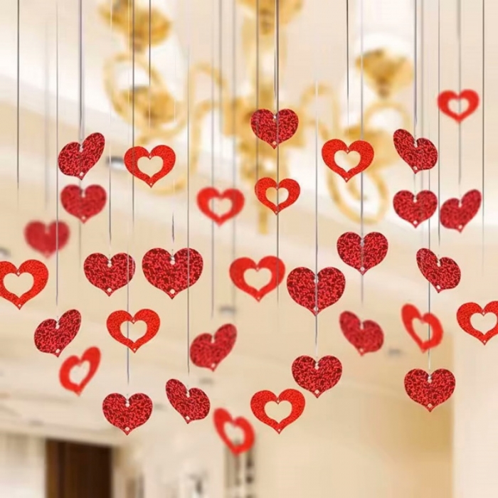 Foil Curtain Balloons Pendant Heart