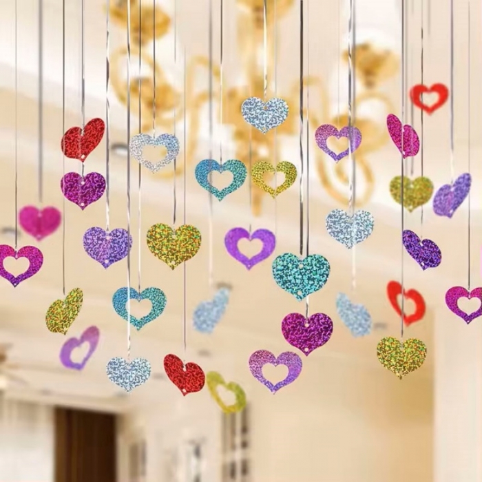 Foil Curtain Balloons Pendant Heart
