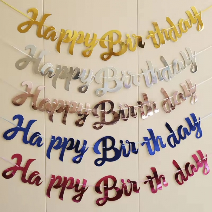 Happy Birthday Banner DIY Paper Hanging Party Flags