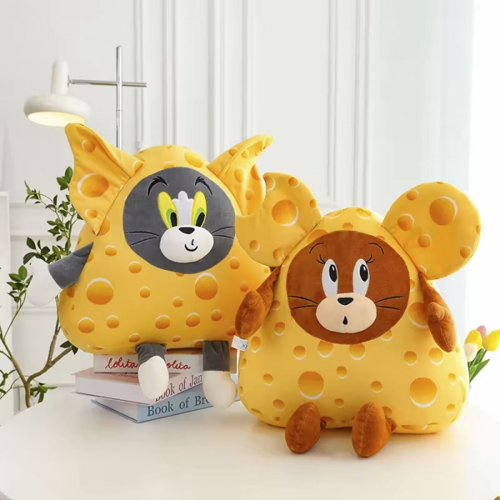 Cheese Cat And Cheese Mouse Pillow