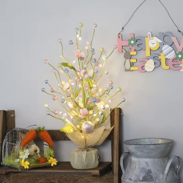 Easter egg table tree with light